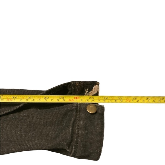 Denim Jacket Womens Southwest Aztec Print Boho Black Jean Coat Medium? - Picture 10 of 10